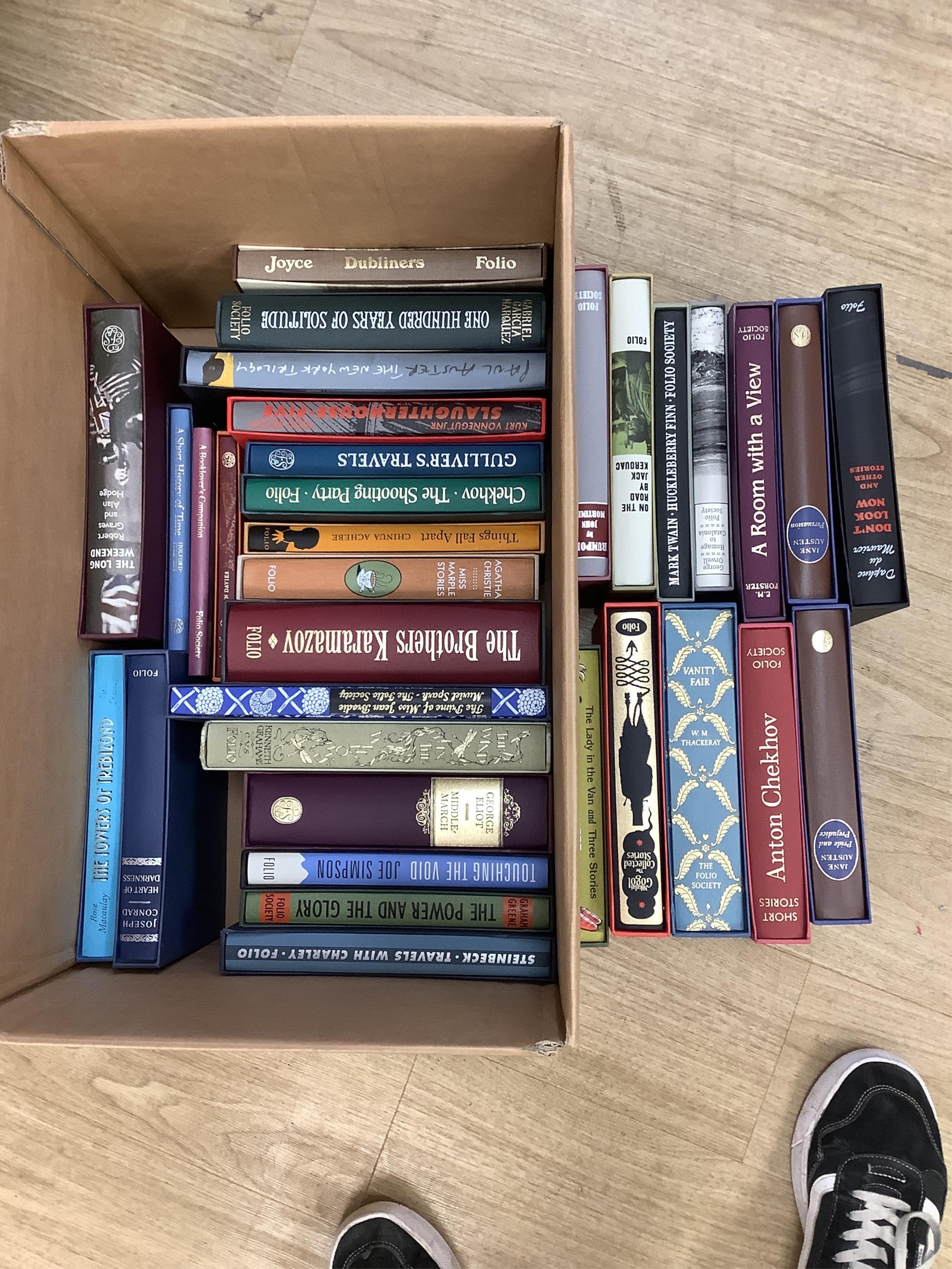 A large collection of folio society books to include T. E. Lawrence, Revolt in the Desert, John Gribbin, History of Western Science and Henry Hobhouse, Seeds of Change